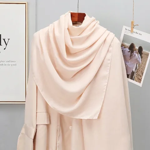 Solid Color Long Scarf Lightweight Scarf Shawl Polyester Cotton Linen Breathable Sun Protection Hijab Fashion For Women