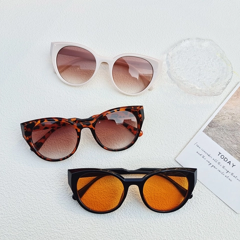 Occhiali Da Sole Occhio Di Gatto Donne Retro Stampa Leopardata Montatura In Resina Lenti In Plastica Protezione UV