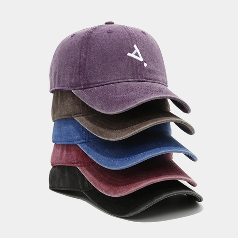 Vintage Gewaschene Baumwolle Baseballkappe Buchstaben Stickerei Retro Streetwear Sonnenschutzhut Verstellbar