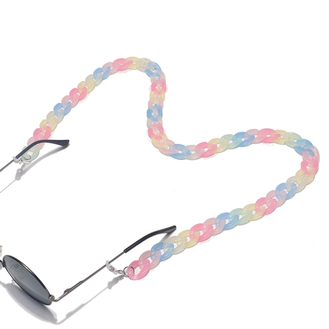 Catena Per Occhiali In Acrilico Multicolore Resina Antiscivolo Cordino Per Occhiali Semplice Retro Moda