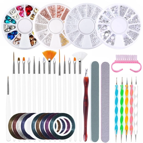 Kit Strumenti Per Nail Art Professionale Lampada LED UV Trapano Elettrico Pennelli Penne Dotting Strass Manicure DIY