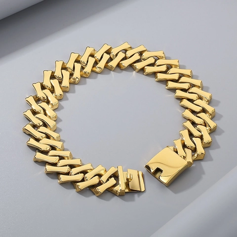 Pulsera Y Collar De Cadena Cubana Hip Hop Joyería De Acero Inoxidable 316L Pesada Punk Streetwear Para Hombres Mujeres