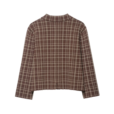 Giacca In Maglia A Quadri Vintage Da Donna Risvolto Bottoni Casual Cardigan Maniche Lunghe Con Tasche Elegante