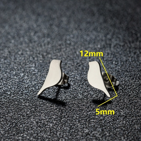 Minimalist Stainless Steel Bird Stud Earrings For Women Cute Animal Silhouette Pigeon Ear Bone Nails Fashion Jewelry Gift