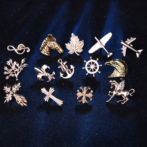Broches Vintage en Alliage Mini Feuille d'Érable Avion Animal Badge pour Col de Costume Manteau Bijoux Unisexes Cadeau