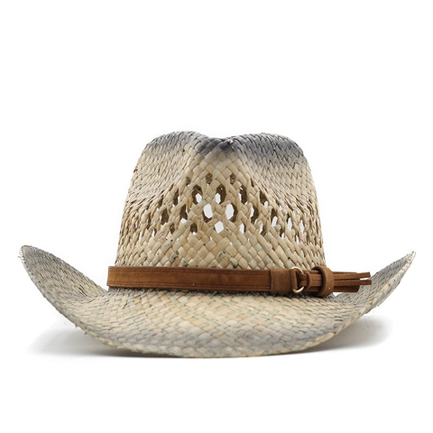 Cappello Da Cowboy Occidentale Vintage Paglia Protezione Solare Tesa Larga Traspirante Estate Spiaggia Outdoor Unisex