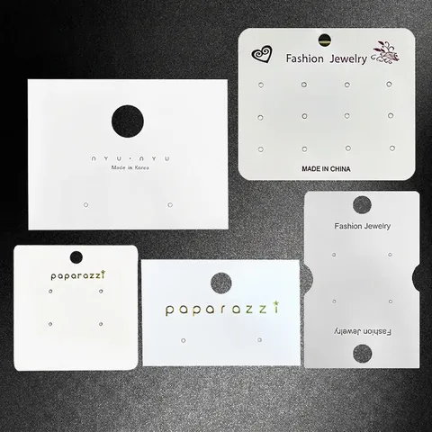 Cartes De Présentation Bijoux En Papier Carton Pour Boucles Oreilles Colliers Pinces À Cheveux Emballage Étiquettes Blanc