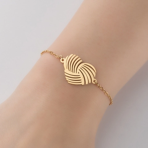 Stainless Steel Heart Pendant Bracelet For Women Geometric Hollow Mesh Minimalist Best Friend Style Jewelry Adjustable