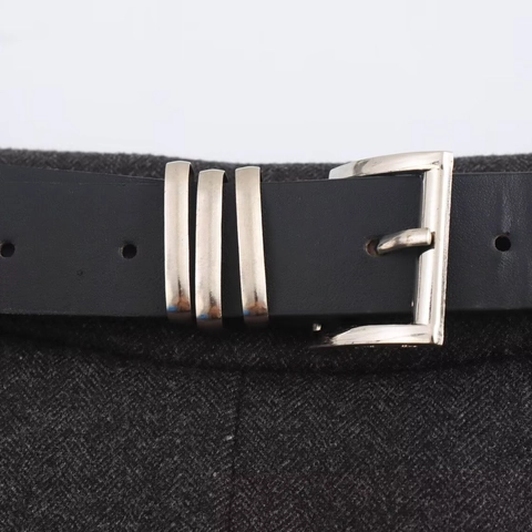 Gonna Lunga Da Donna Linea A Tessuto Di Lana Spina Di Pesce Con Cintura Autunno Inverno Vita Alta Elegante