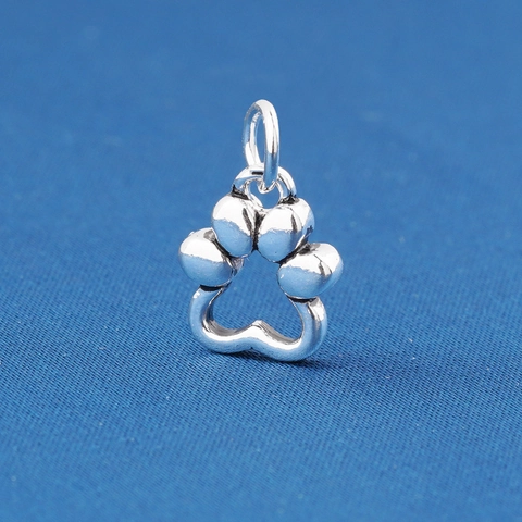 Charm Zampa Di Gatto Argento Sterling 925 Ciondolo Impronta Animale Vuoto Accessori Per Creazione Gioielli Fai Da Te