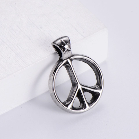 Collana Con Pendente Simbolo Della Pace Acciaio Inossidabile 304 Retro Industriale Simbolo Antiguerra Gioielli Per Uomo Donna
