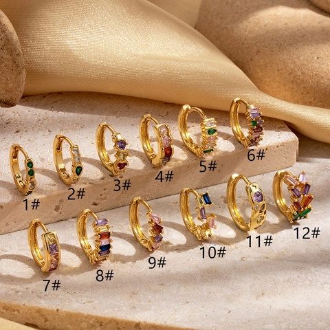 Copper Colored Zirconia Cartilage Earrings Gold Bohemian Hoop Ear Clips For Women Piercing Jewelry Fashion Accessory