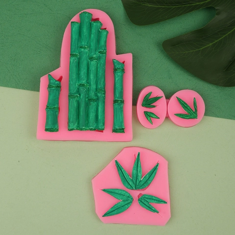 Bamboo Bamboo Leaves Silicone Mold For Fondant Cake Decorating Chocolate Candy DIY Baking Tools 3D Design