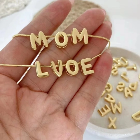 Buchstaben Initial Anhänger Halskette Gold Kupfer Minimalistischer Mode Schmuck Für Frauen Pendler Accessoire