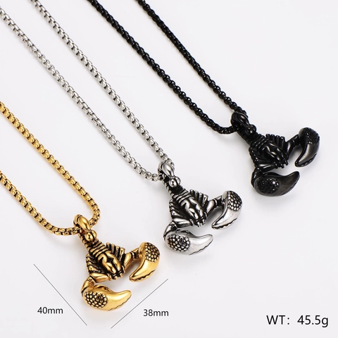 Collana Con Pendente Scorpione Acciaio Inossidabile 304 Segno Zodiacale Punk Hip Hop Gioielli Animali Uomo Donna