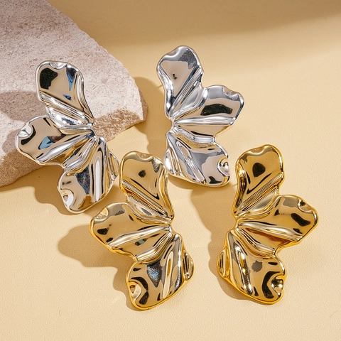 Irreguläre Wellenförmige Blatt-Ohrstecker Mit 925 Sterling Silber Ohrstecker Leicht Acryl Beschichtet Moderne Mode Damen