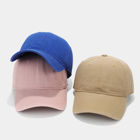 Gorra De Béisbol Color Sólido Algodón Lavado Ajustable Vintage Gorra Suave Visera Curva Protección Solar Unisex