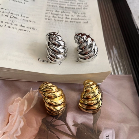 Pendientes de Botón de Cobre Retorcido Geométrico Con Poste de Plata de Ley 925 Moda Pendientes en Espiral Minimalistas Joyería