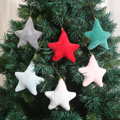 Portachiavi A Stella In Peluche Morbido Velluto Stella Ornamento Da Appendere Albero Di Natale Per Borsa Zaino