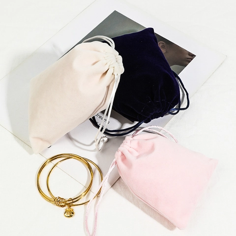 Velvet Jewelry Drawstring Bags Soft Small Storage Pouch For Earrings Rings Necklaces Wedding Party Gift Packaging Pouch