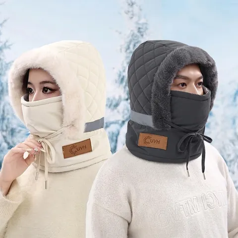 Passamontagna Invernale Foderato In Ecopelliccia Antivento Caldo Maschera Facciale E Scaldacollo Integrati Sci Ciclismo Trapuntato Unisex