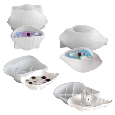 Seashell Conch Silicone Molds DIY Resin Epoxy Casting For Jewelry Storage Box Candle Holder Plaster Craft Home Decor
