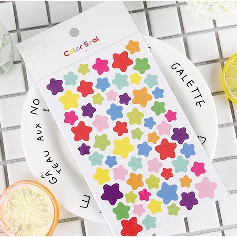 Autocollants Décoratifs Colorés Cœur Étoile Point Papier Auto-Adhésif Étiquette Mignonne Pour Scrapbooking Journal Album DIY