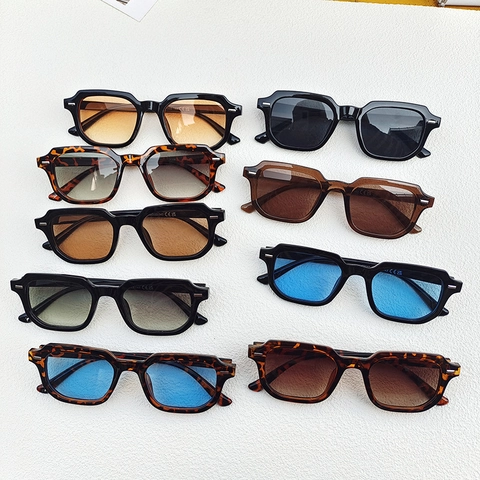 Gafas De Sol Cuadradas Retro Protección UV400 Moda Streetwear Marco PC Lente Resina Para Mujeres Hombres Ligero