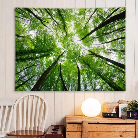 Arazzo Da Parete Paesaggio Forestale Natura Tessuto In Poliestere Coperta Appesa Per Camera Da Letto Soggiorno Arredamento