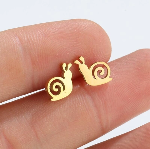 Snail Ohrstecker Edelstahl Winzige Süße Tierform Minimalistischer Modeschmuck Für Frauen Mädchen Geschenk Täglich