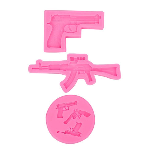 Molde De Silicona Con Forma De Arma Para Decoración De Pasteles Fondant Chocolate Herramienta De Bricolaje