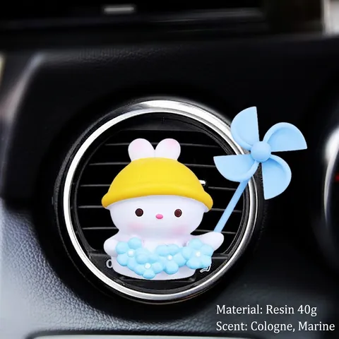 Creative Cute Pig Rabbit Windmill Car Air Vent Aromatherapy Perfume Resin Interior Decorative Ornament Gift