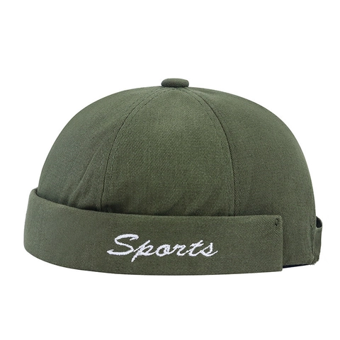 Gorro Docker Sin Ala De Algodón Retro Hebilla De Metal Ajustable Bordado Sports Streetwear Hip Hop Miki Hombre Mujer