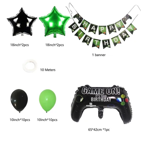 Decorazione Festa Di Compleanno Tema Videogiochi Forniture Palloncini In Lattice E Alluminio Banner Controller Da Gioco
