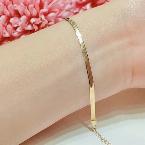 S925 Sterlingsilber Flach Schlangenkette Armband Für Damen Minimalistisch Klinge Kette Verstellbar Hand Schmuck Premium Stil Geschenk