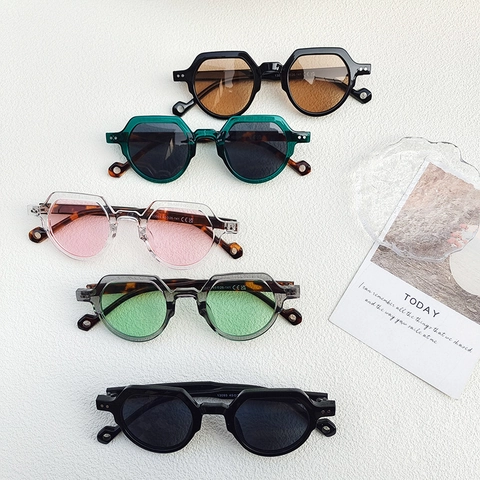 Kleine Runde Geometrische Sonnenbrille Retro Ins Style UV400 Schutz Harzrahmen AC Linse Mode Brille Damen Herren