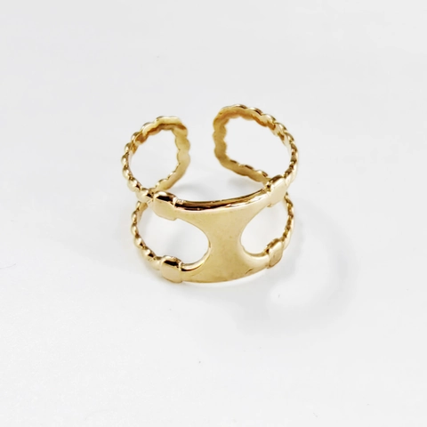 Vintage Roestvrij Stalen Open Ring Voor Dames Verguld Geometrisch Vleugel Visschub Opengewerkt Verstelbaar Niche Ontwerp Vingerring Sieraden