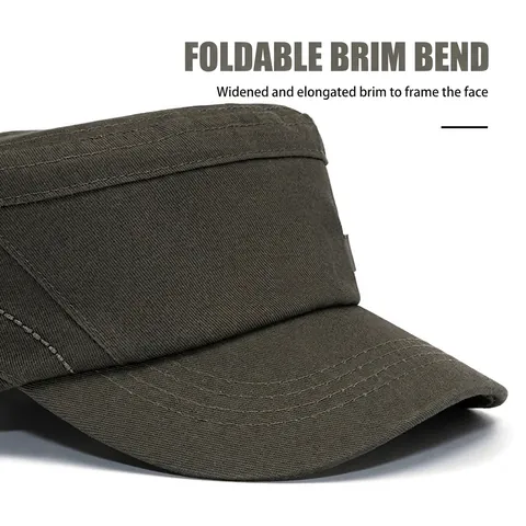 Berretto Cadet Cappello Militare A Cima Piatta In Cotone Lavato Regolabile Vintage Cappello Da Sole All'aperto Per Uomo Donna
