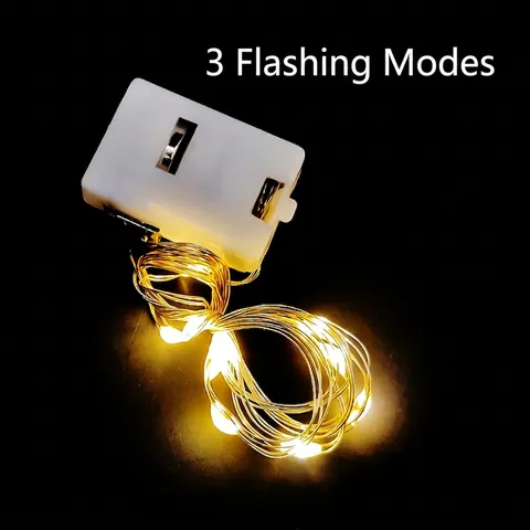 Led Fairy String Lights Copper Wire Battery Powered Adjustable Modes For Bouquet Gift Box Romantic Party Decor
