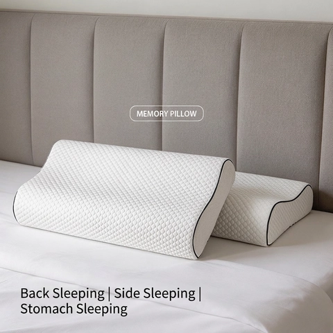Ergonomisches Memory Foam Kissen Mit Atmungsaktivem Strickbezug Nackenstütze Langsame Rückfederung Wellenform Für Seitenschläfer