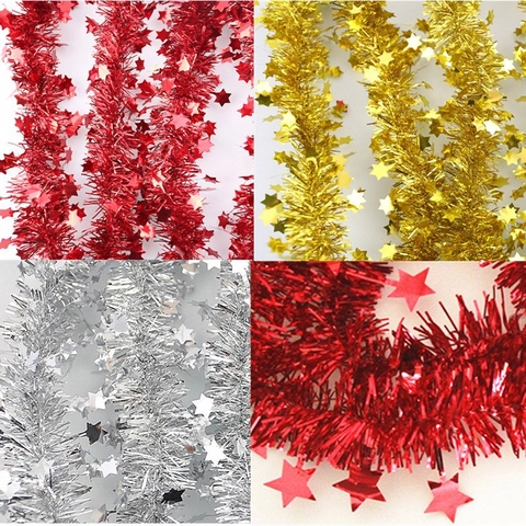 Ghirlanda Di Festoni Metallici Lucidi A Forma Di Cuore E Stella Decorazione Appesa Festiva Per Matrimonio Natale Festa Celebrazione Plastica