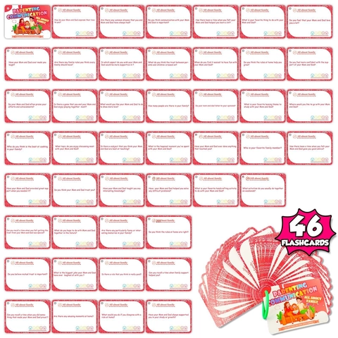All About Family Communication Flashcards Educational Cognitive Cards For Toddlers Kids Parent-Child Interaction Conversation Starters