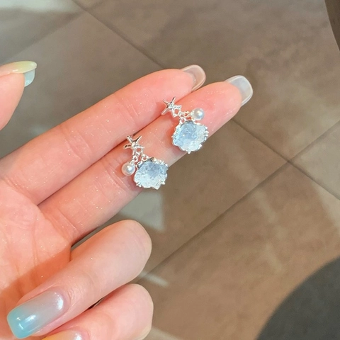 Eleganti Orecchini Lobo Fiori Farfalle Cuori Con Künstliche Perle Finte Cristalli Lega E Perno Argento Per Donne
