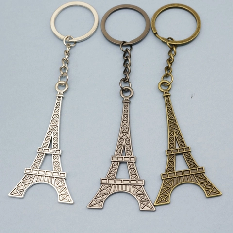 Eiffel Tower Keychain Metal Vintage Paris Style Tower Pendant Key Ring Souvenir Gift For Men Women