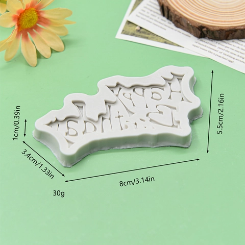 Happy Birthday Letter Silicone Mold Flexible Reusable Fondant Cake Decorating DIY Chocolate Baking Tool Artistic Style