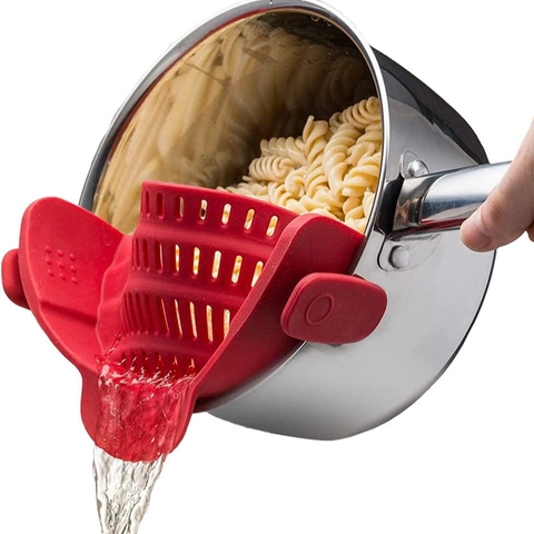 Colino Laterale Per Pentola In Silicone Con Clip In Acciaio Inossidabile Resistente Al Calore Flessibile Universale Filtro