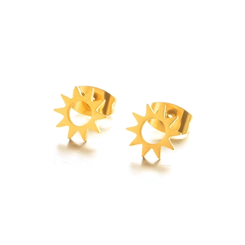 Simple Creative Sunflower Sun Stud Earrings For Women With 925 Sterling Silver Earring Post Copper Gold Silver Ear Jewelry