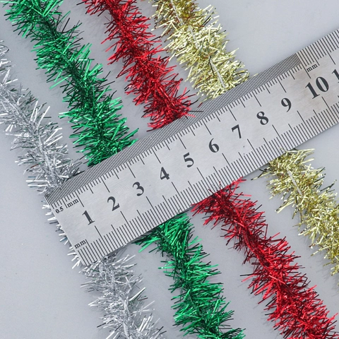 Weihnachts-Lametta-Girlande Metallisches Glitzerndes Band Rolle Für Festliche Feiertagsbaum-Dekoration Und DIY-Bastelbedarf