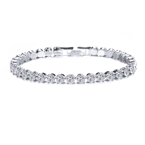 Tennis Bracelet Crystal Rhinestone Plated Shiny Elegant Luxury Jewelry For Women Wedding Party Fashion Accessory Gift