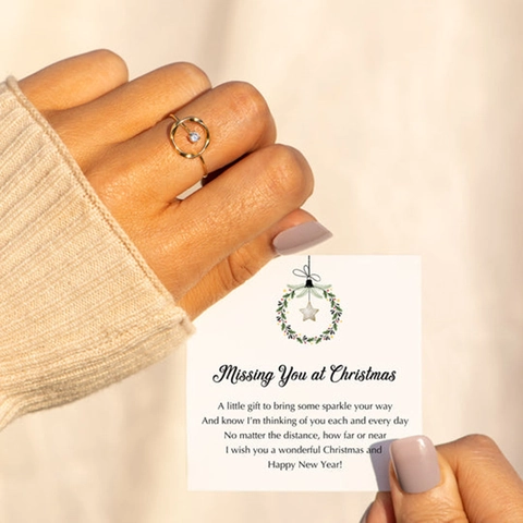925 Sterling Silver Adjustable Ring Gold Plated Zircon Irregular Circle Minimalist Light Luxury Jewelry For Women